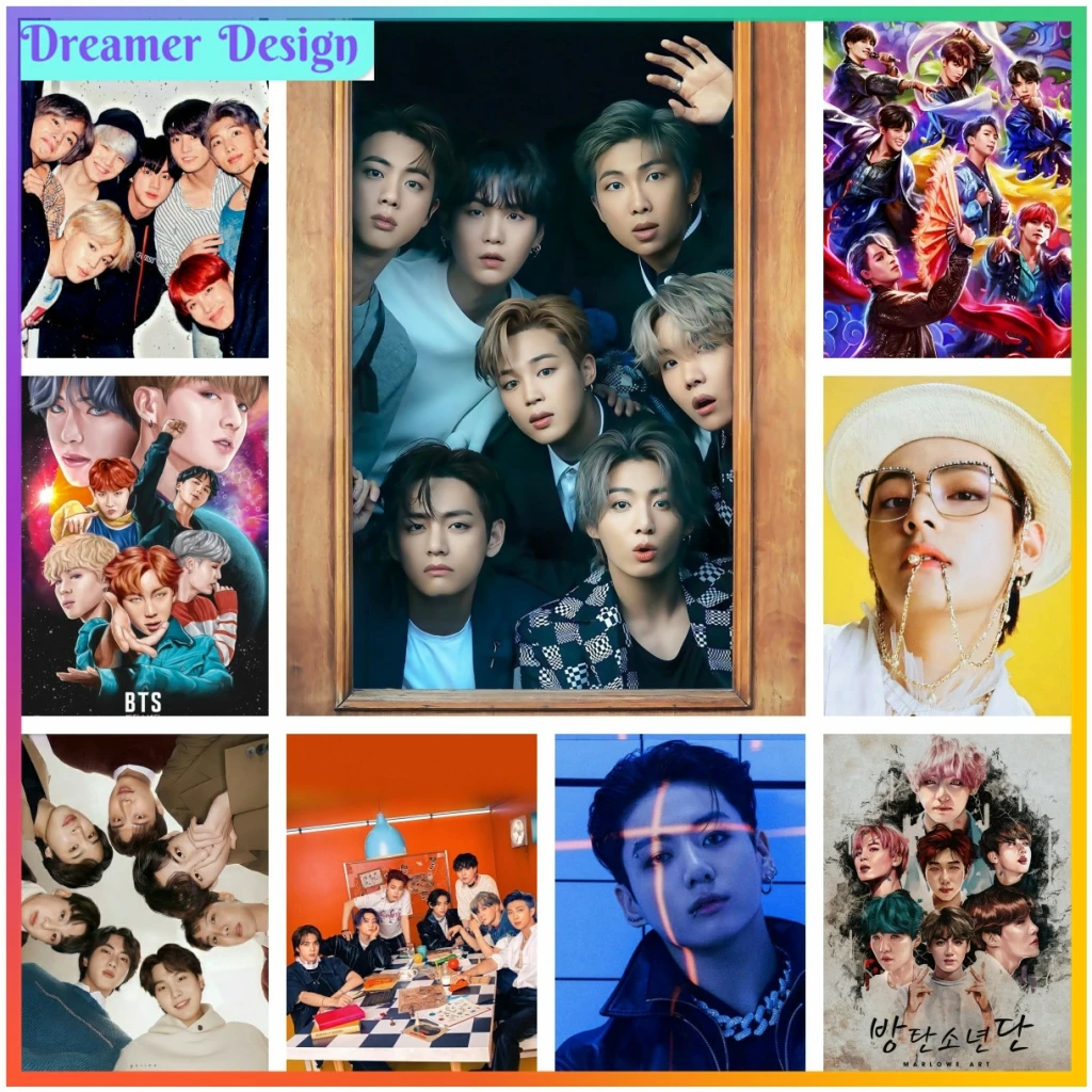 Korean-Band Boy Group Poster Picture on The Wal Cross Stitch Kit Diamond Painting 5D DIY Art Drawing Pictures Mosaic Embroid