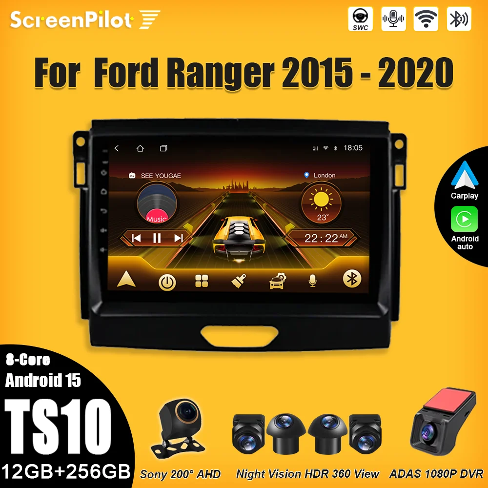 Android 15 ДЛЯ Ford Ranger 2015 2016 2017 2018 2019 2020 Автомобильный радиоприемник 2 din Мультимедийный видеоплеер Carplay Bluetooth 8-ядерный 5G DSP Android 15 ДЛЯ Ford Ranger 2015 2016 2017 2018 2019 2020 Автомобильный радиоприемник 2 din Мультимедийный видеоплеер Carplay Bluetooth 8-ядерный 5G DSP