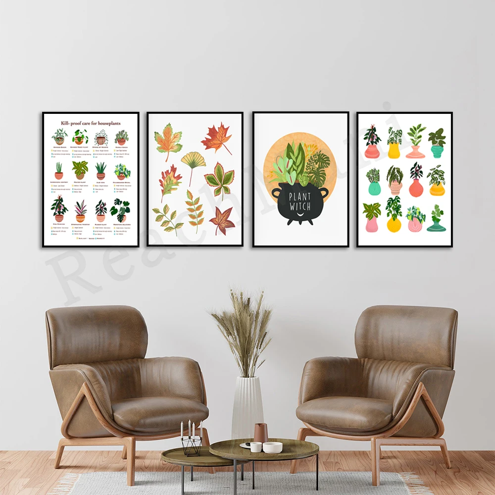 

Houseplants, Plant Witch, Cauldron Witch, Cabin Core, Plant Care Guide, Beginner Plant Chart, Poster for Boho Plant Lovers
