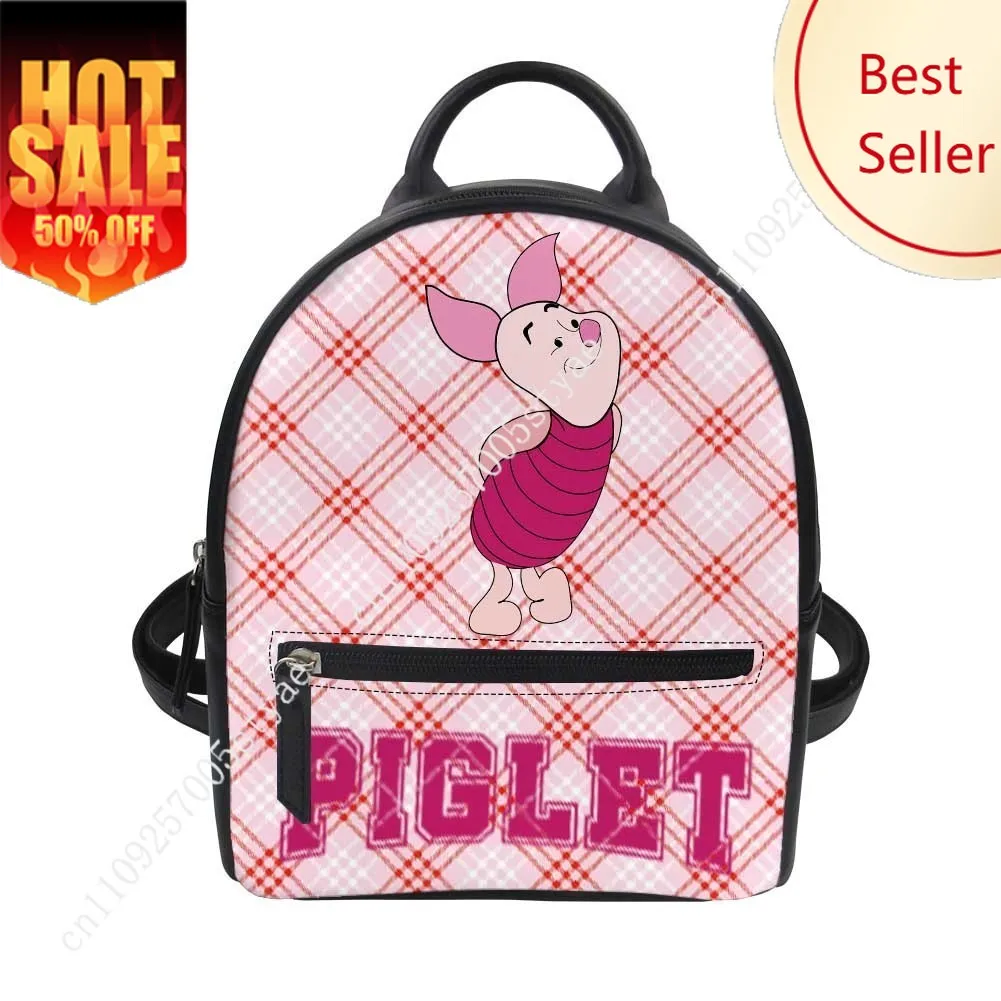 

Piglet Backpack Disney Cartoon Decorate Leather Bags Design Your Photo Logo Text Party Holiday Custom Gifts Cosplay