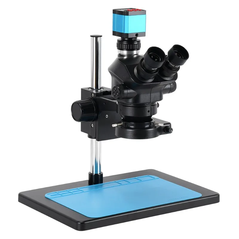 Professional Binocular Trinocular Stereo Microscope 7X-50X Zoom Magnifier for Dissection Training Phone Repair PCB Soldering