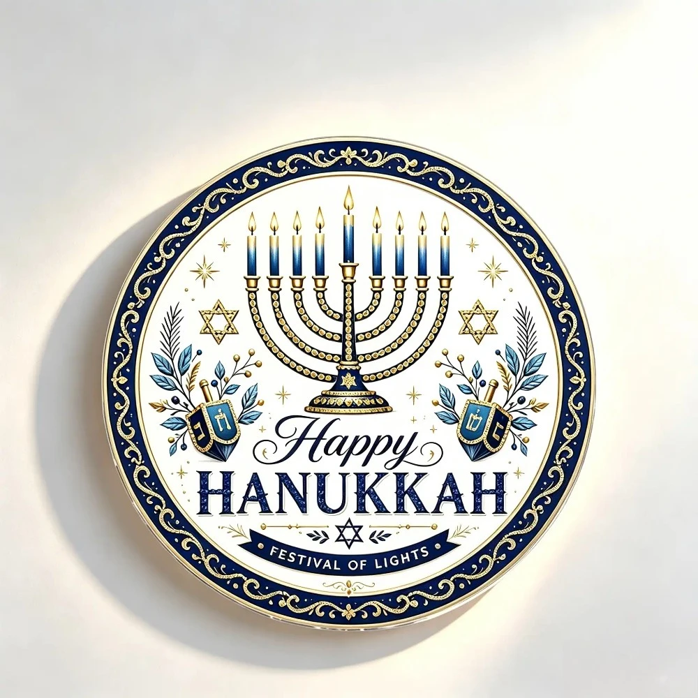 CIFBUY Hanukkah Menorah Star of David Diamond Painting Kit DIY Craft Waterproof Home Wall Door Window Decor Gift