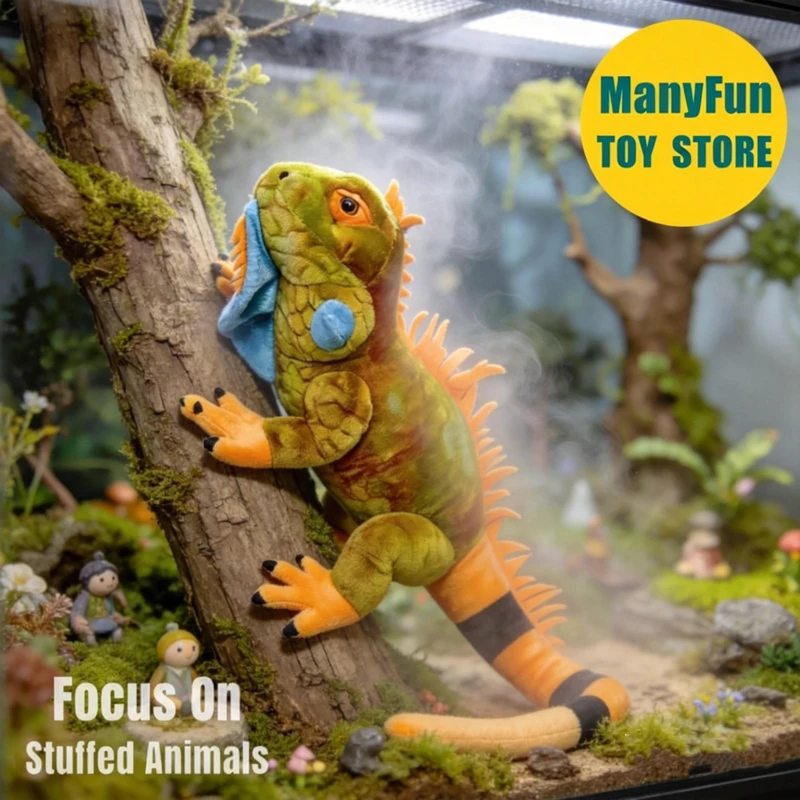 

Marine Iguana Plush Toy Realistic Reptile Plushie Lifelike Green Iguana Plush Toy Lizard Stuffed Animal Simulation Dolls Toy