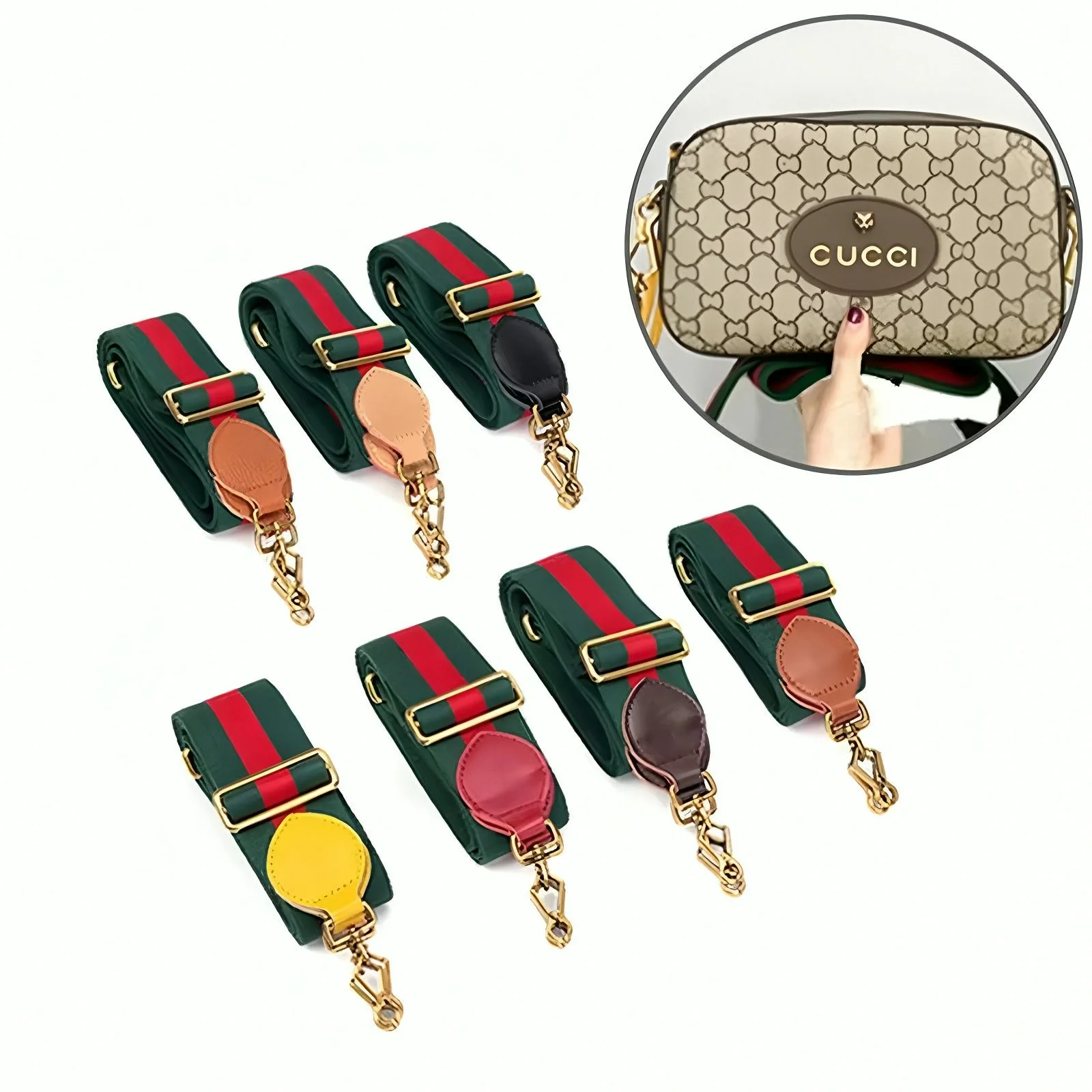 Wide Canvas Bag Strap Red Green Webbing Adjustable Replacement Shoulder Strap Crossbody Purse Handbag DIY Accessories