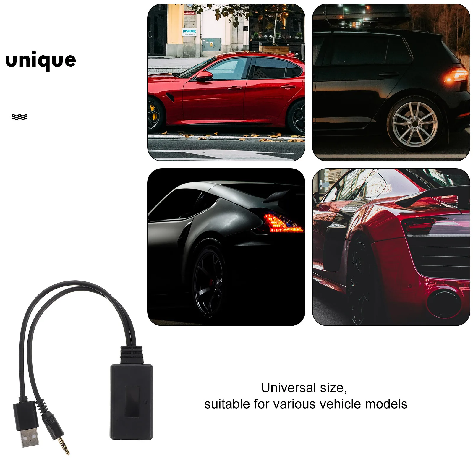 

Universal Car Audio Adapter Wireless Music Module Easy Install Volume Control Song Switching Compatible Most Systems