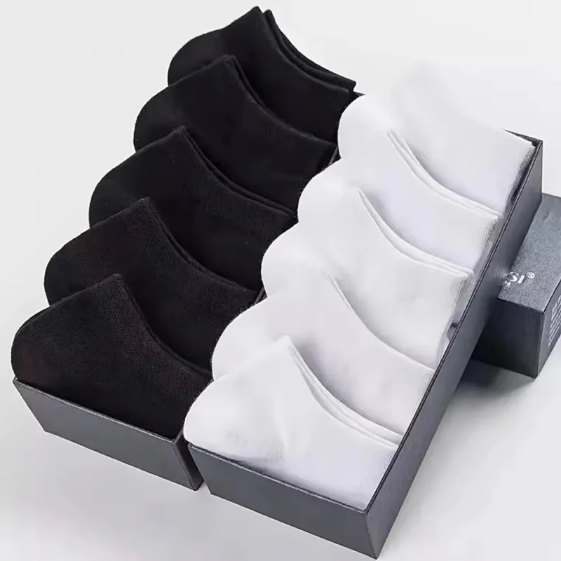

5/10/20/30Pair Women/Men Boat Socks Invisible Low Cut Silicone Non-slip Summer No-show Ankle Socks Solid Color Casual Breathable