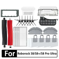 For Roborock S8 / S8 Pro Ultra Accessories mop Choth vacuum bags Side Brush Filter Replaceable robot Vacuum Cleaner Spare Parts