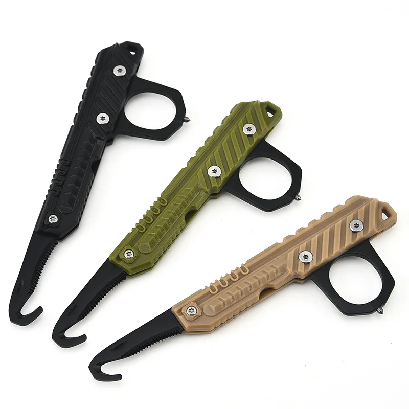 Mini Folding Unpacking Knife Outdoor Survival Multitool Multifunctional Hand Awl Box Cutter Broken Window Cone EDC Hand Tools