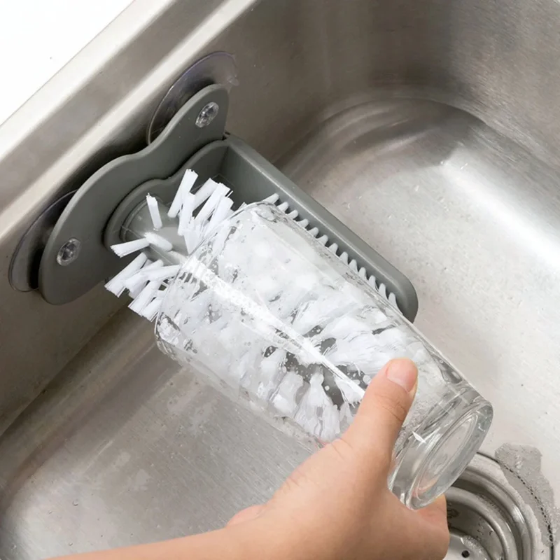 Cleaning Brush Cup Scrubber Suction Wall Lazy Bottles Brush Glass Cleaner Thermos Washing Brush Kitchen Clean Accessories