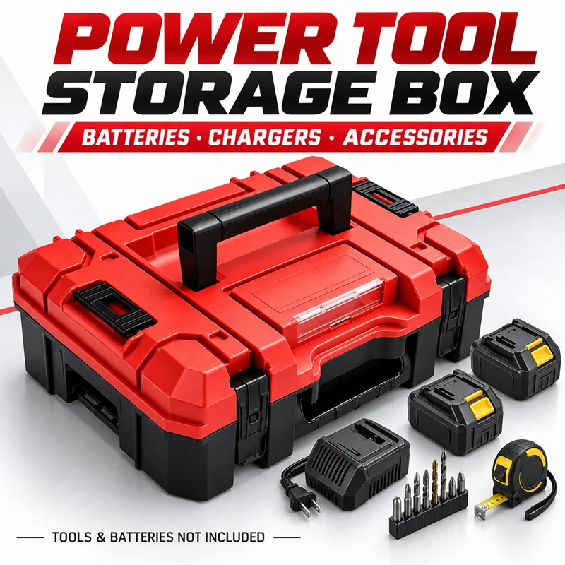 Stackable Plastic Tool Box Large Capacity Pelican Tool Case Storage Organizer Portable Stacked Toolbox for Hardware Tools