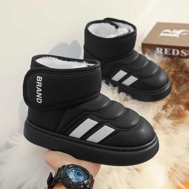 Man Winter Snow Boots Thick Fleece Lined Upper Magic Tape Closure Non Slip Thick Sole Toddler  Outdoor Thermal Boots - view 4