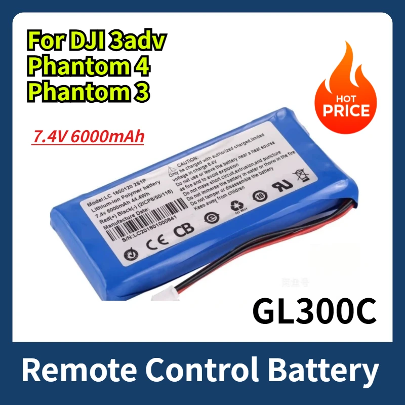 

Совершенно новый аккумулятор для пульта дистанционного управления GL300C 7,4 В, 6000 мАч для DJI 3adv Phantom 4 Phantom 3