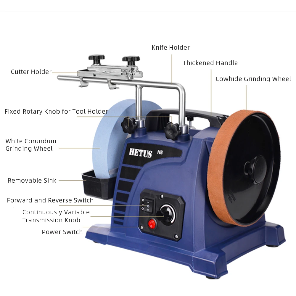 Electric Water Grinder 220V Benchtop Wheel Polisher Low-Speed Water-Cooled Knife Sharpener Household Knife Sharpening Stone
