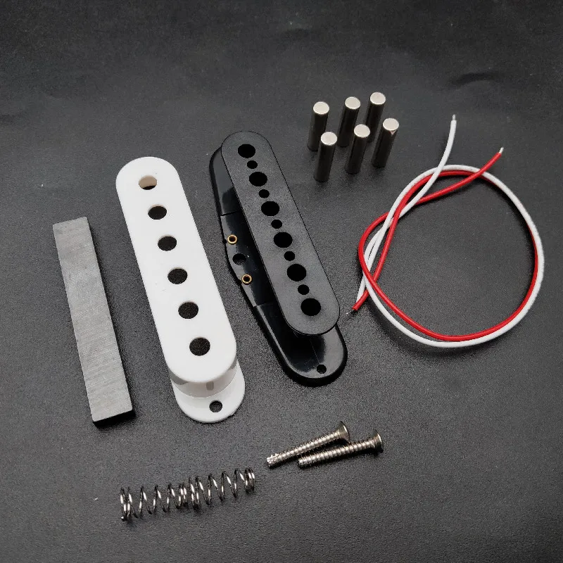 ST Electric Guitar DIY Parts Kits for Making Guitar Pickup Single Coil Pickup Bobbin/Cover/Ceramic Bar/Cable/Pole Mutil Color