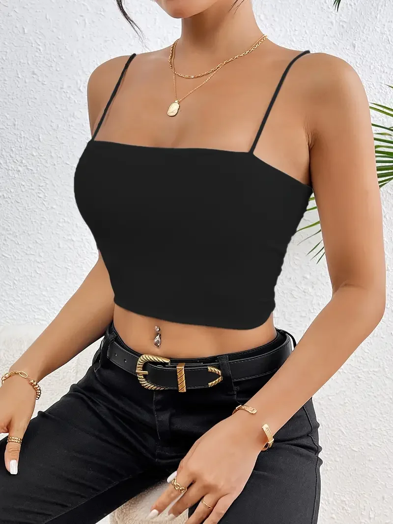 เสื้อกล้ามแฟชั่นผู้หญิงสีพื้น สไตล์เซ็กซี่ แขนกุด รุ่นใหม่จาก Four Seasons