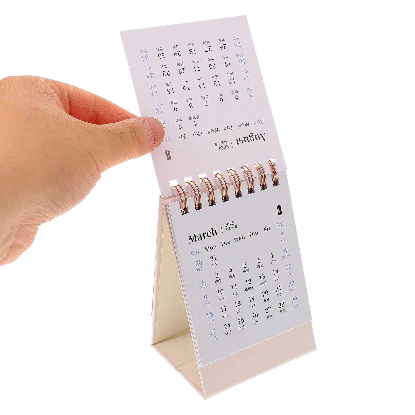 

2025pcs Mini Desk 2024-2025 Small Tabletop Calendar Stand Decorative Monthly Flip Calendar For Office Home Desktop Use