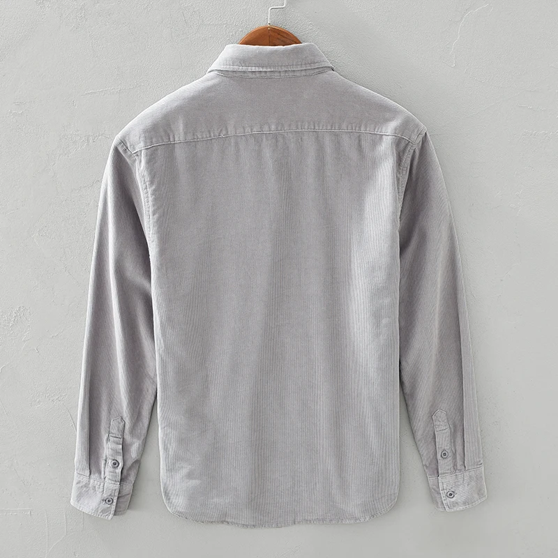Neue Italien Cord Qualität Baumwolle Hemd Herren Marke Trend Französisch Designer Bequeme Langarm Top Kleidung Chemise Homme
