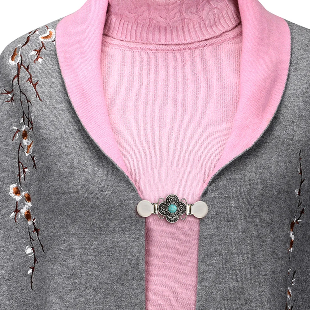 Cardigan Clip Anti-sweater Creative Brooches Shirt Fixed Clothes Pin Alloy Lapel