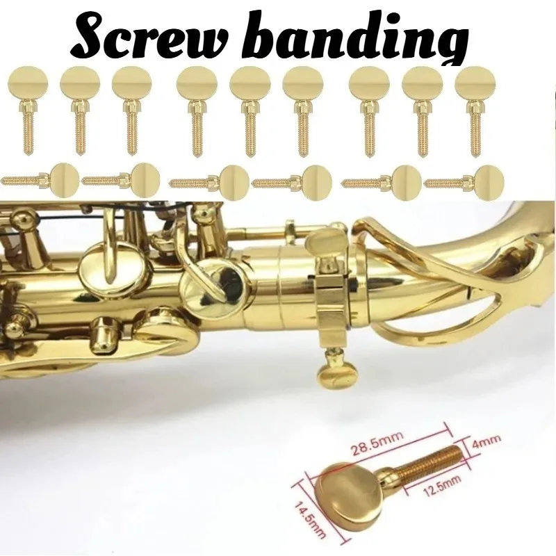 Brass Sax Neck Tightening Screws Saxophone Replacement Parts Copper Attachment Neck Receiver Tightening Attach Screw