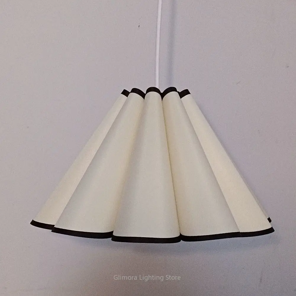 Handmade Khaki Fabric Petal Lampshade for Pendant Light, Universal Arc Floor Lamp Cover with Slant Opening