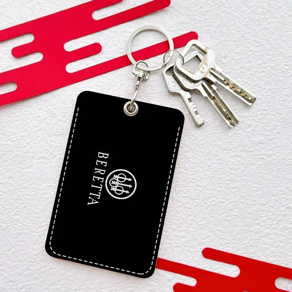 Gun B-BerettaS logo Cute Cartoon Inteated Elevator Card Acc Control Card Keychain Protective Cover Gift Keychain