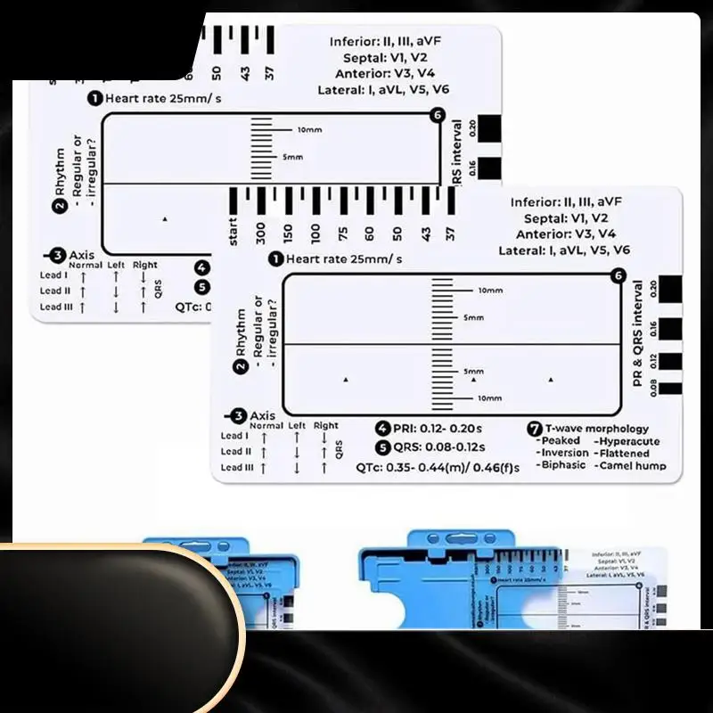 

2 шт. линейка шагов ЭКГ 7, шаговая линейка ЭКГ 7 для интерпретации ЭКГ/ЭКГ, линейка по сравнению ЭКГ, измерительный инструмент штангенциркулей ЭКГ-N29R