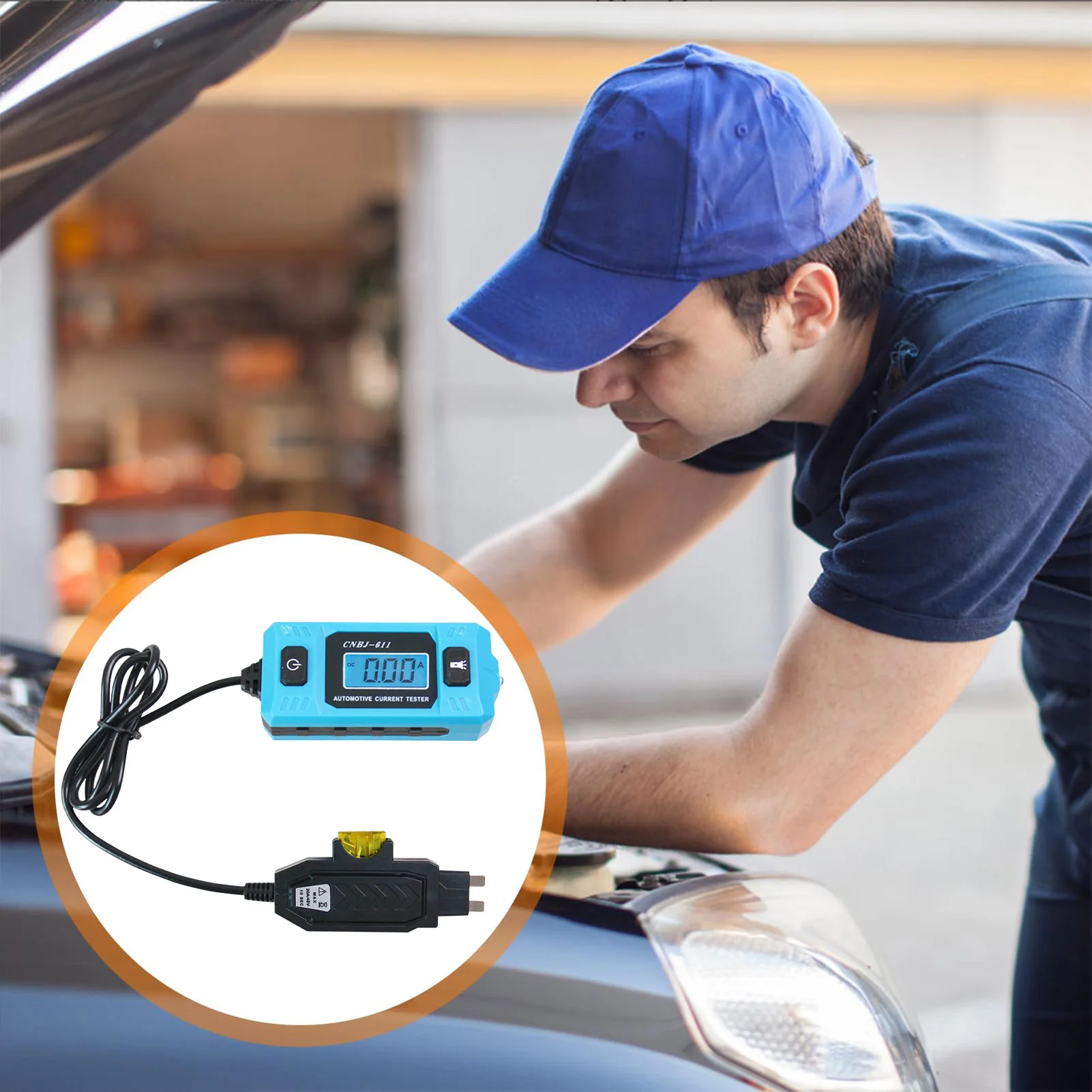 

Автомобильный тестер тока с ЖК-дисплеем с подсветкой и встроенным фонариком для обнаружения утечки предохранителя и неисправностей тока