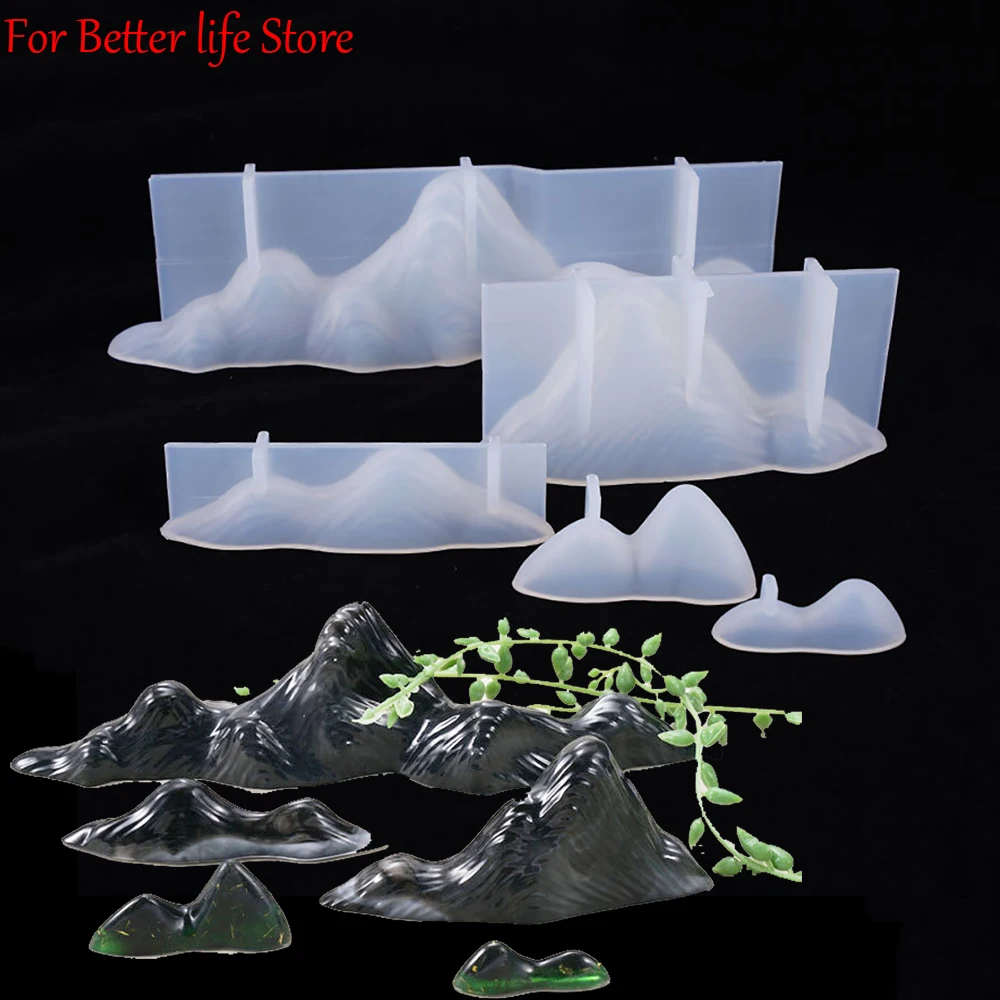 3D Rockery Decor Casting DIY Silicone Mould Island Mountain Handmade Crafts Tool Epoxy Resin Mold For Jewelry Making Accessories