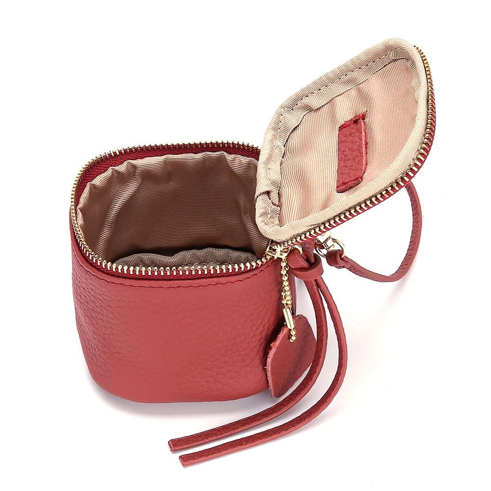 Fashion Simple Cosmetic Bag Red Envelope Air Cushion Genuine Leather Women's Coin Purse Hand Carrying Coin Storage Hanging Bag
