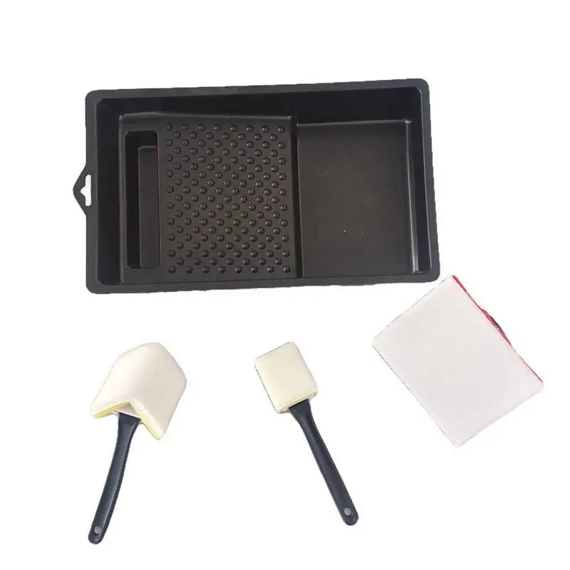 Outils de peinture de bord avec tampon de retouche, petit outil de peinture d'angle, outil de bord de coupe pratique, 4 pièces