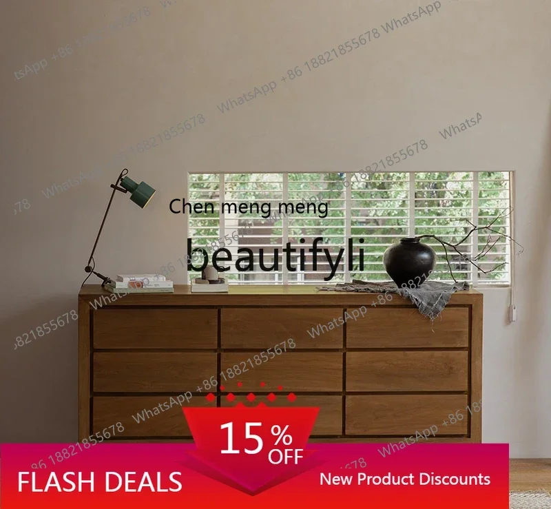 

Japanese-style bedroom, chest of drawers, locker, all solid wood retro storage cabinet