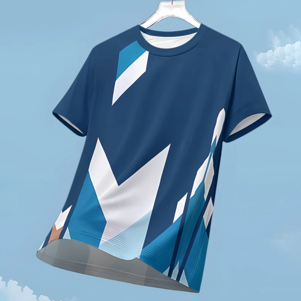 

Men's Clothing Sports 3D Short Sleeve T Shirt Outdoor Running Badminton Sportswear Quick Drying Lightweight Soft Men's T-Shirt