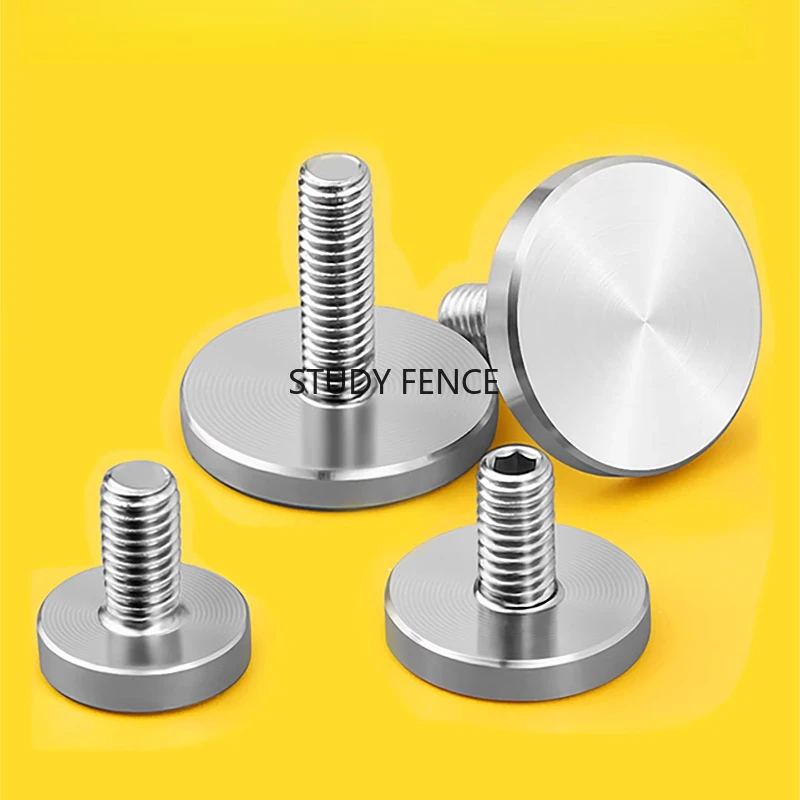 5PCS 304 Stainless Steel Screws M3/M4/M5/M6 Advertising Screws Solid Mirror Hand Screw Hardware Accessories Household Fasteners