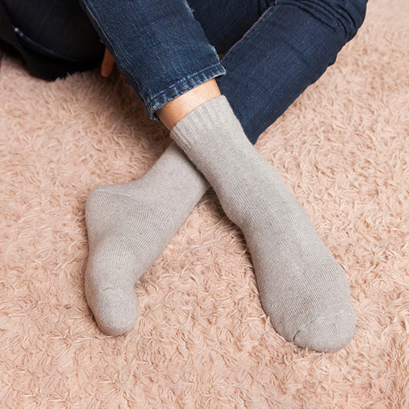 5 Pairs Thicker Wool Rabbit Socks Men Winter Warm Long Socks Cold Snow Terry Thick Man Socks Ankle Calcetines Meias Harajuku