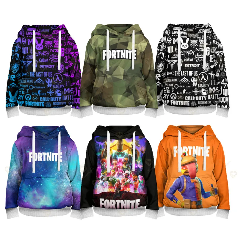 سترة Fortnite للأولاد الرائعة للأبطال التأثيرية بقلنسوة برسوم كارتونية ملابس أطفال لربيع الخريف معطف أطفال بقلنسوة للأطفال #1
