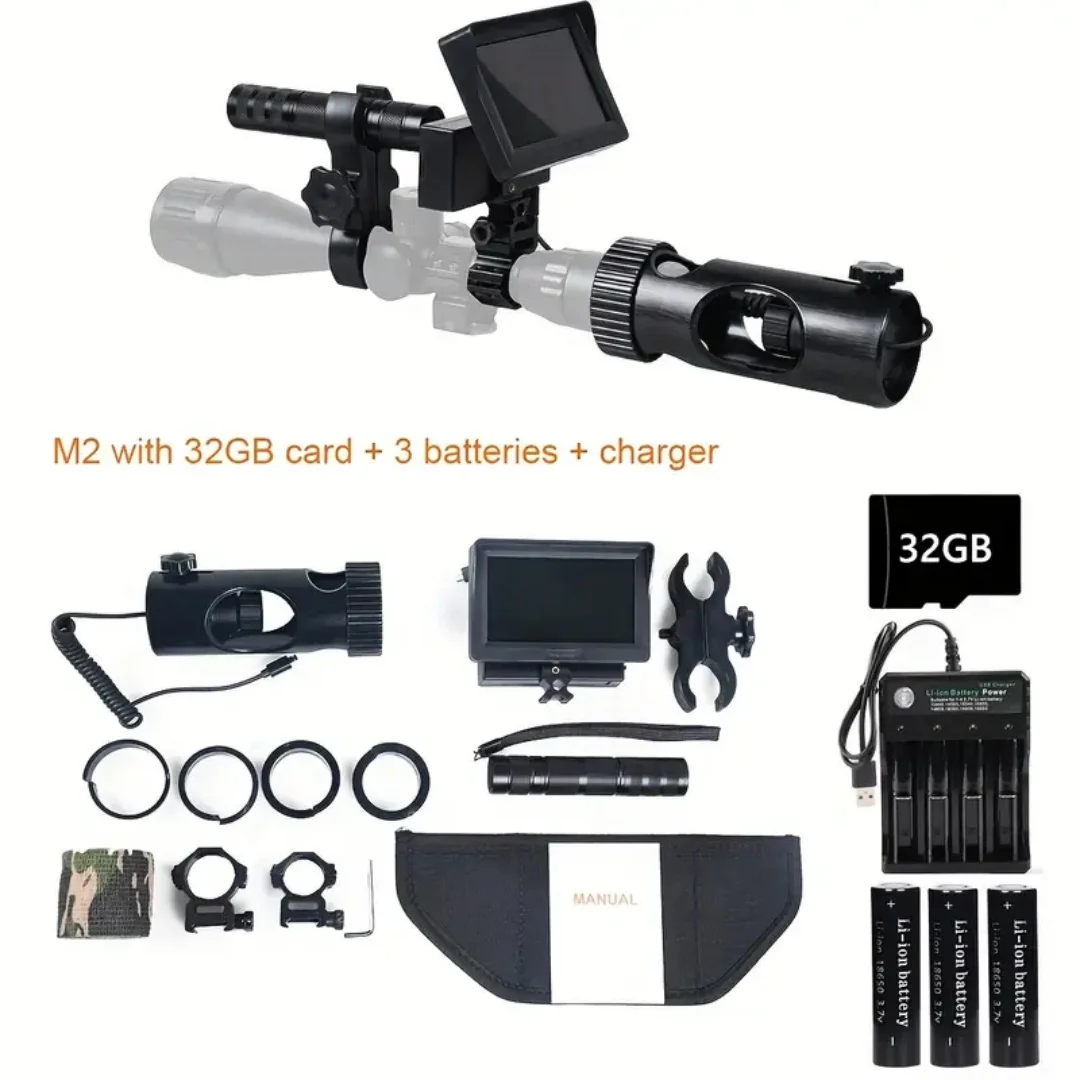 Professional Crosshair Night Vision Sight, 850 Infrared Full Black Visible 400 Meter Anti Fall, Outdoor Sports/Camping/Fishing