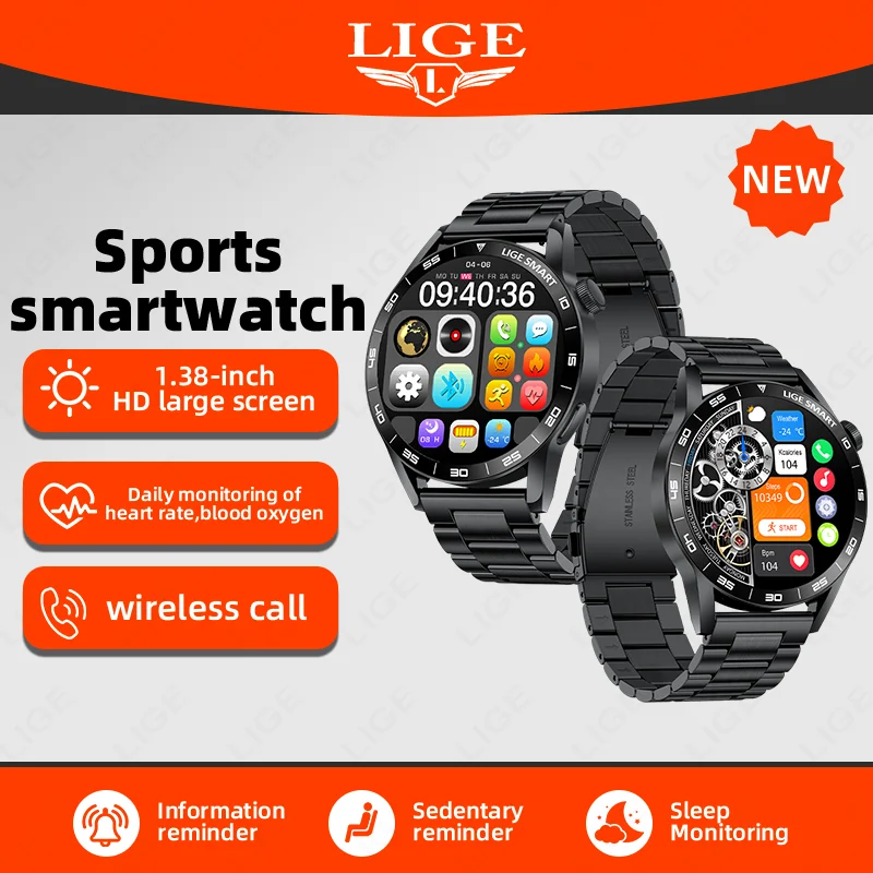 

Умные часы FOXBOX 2026 для Android и iOS, мониторинг сердечного ритма и сна, Bluetooth-звонки, водонепроницаемость IP68, спортивные смарт-часы для мужчин