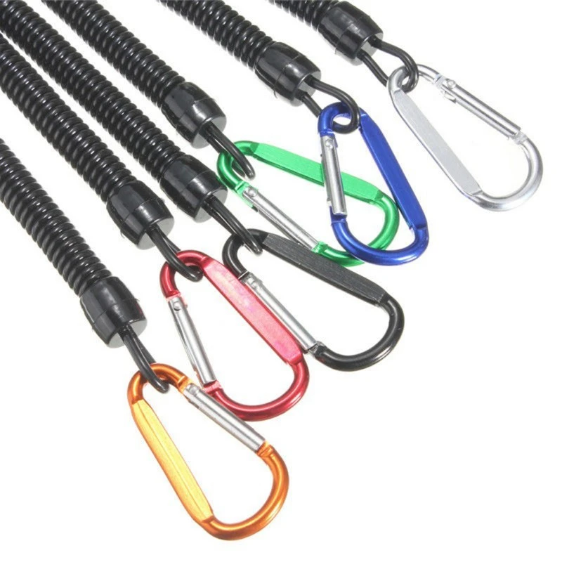 1PC Tactical Retractable Spring Elastic Rope Security Gear Tool Hiking Camping Anti-lost Phone Keychain Fishing Lanyards Outdoor