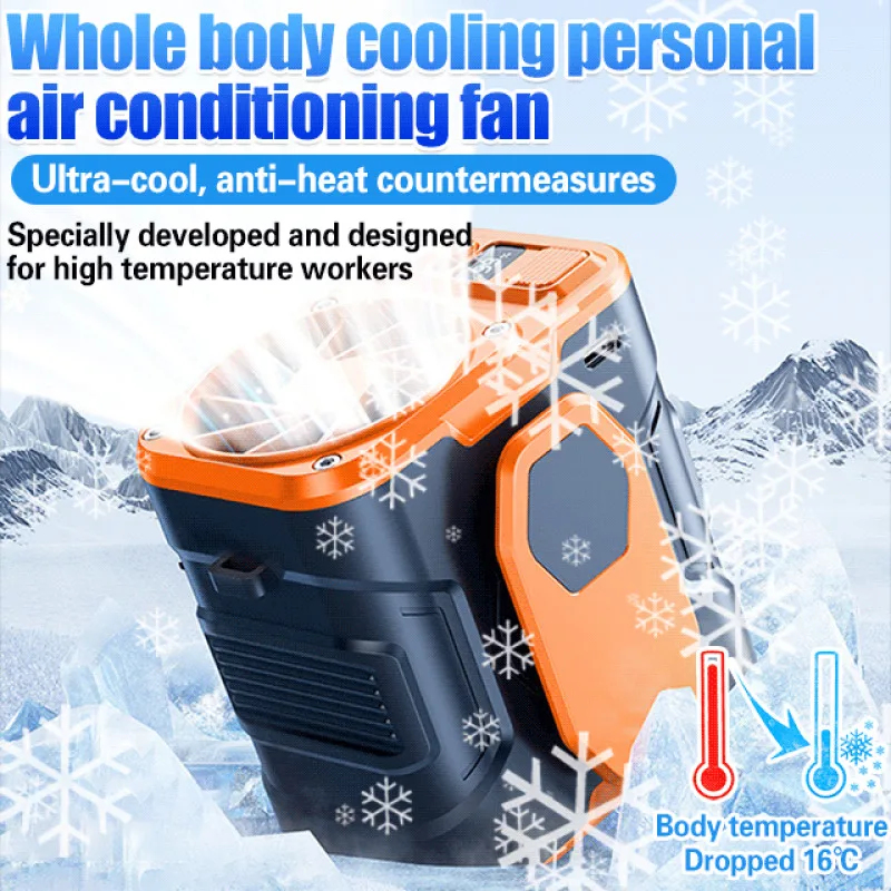 Work site portable fan full body large capacity cooling outdoor air conditioning cooling fan Construction Site Waist Mounted Fan