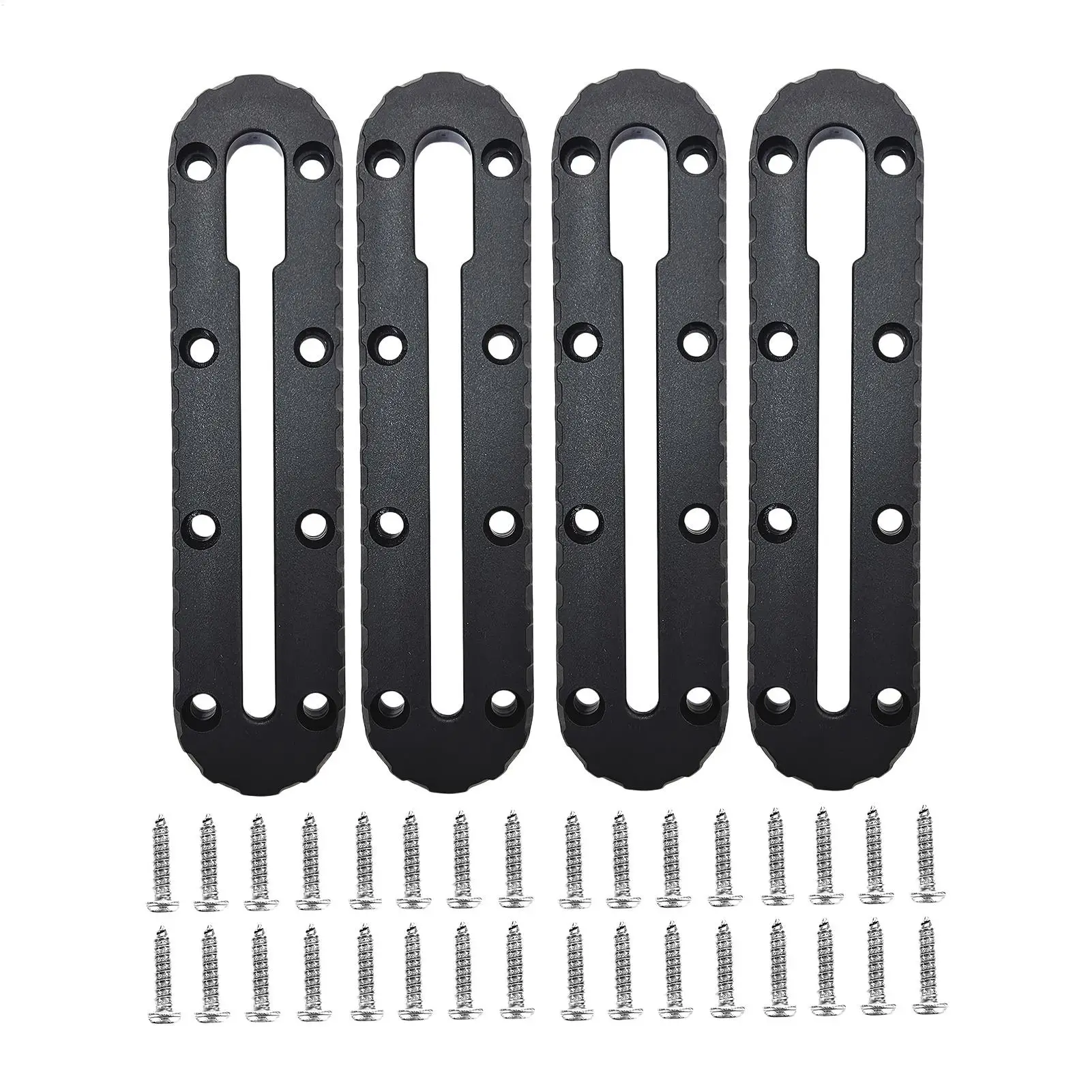 カヤックトラックネジ付き-4-ピースロープロファイルユニバーサルマウントカヤックギアトラックアクセサリー魚群探知機カップホルダークリート用