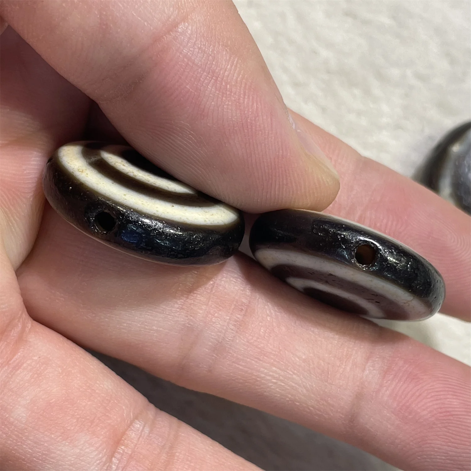 1pcs/lot Carefully selected natural agate dzi sheep plate eye Weathering lines 25×9mm Weathering lines Ethnic style diy necklace