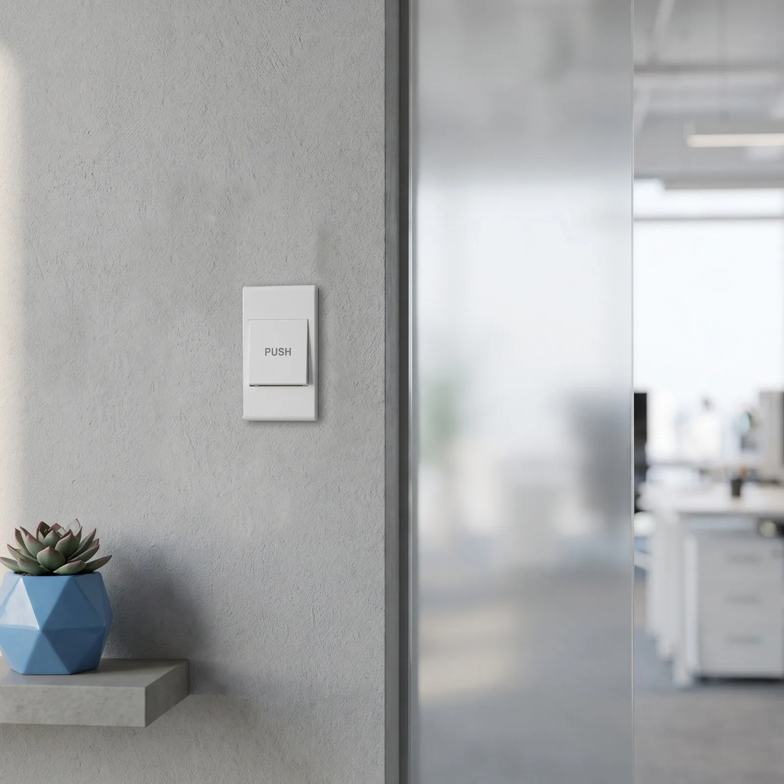 Door Release Switch Button Single White Panel for Access System Push to Exit Switch Door Access Release Button Indoor Use