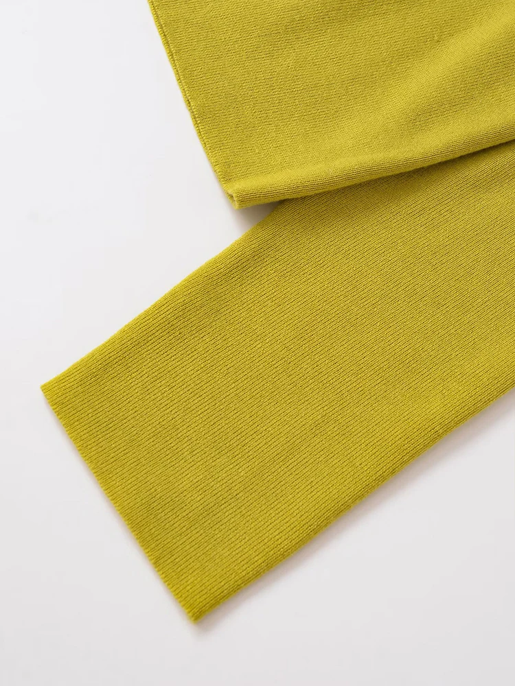 Europejski i amerykański styl, nowości na jesień 2025, odzież damska, podstawowa dzianinowa kurtka z okrągłym dekoltem, długim rękawem i guzikami.