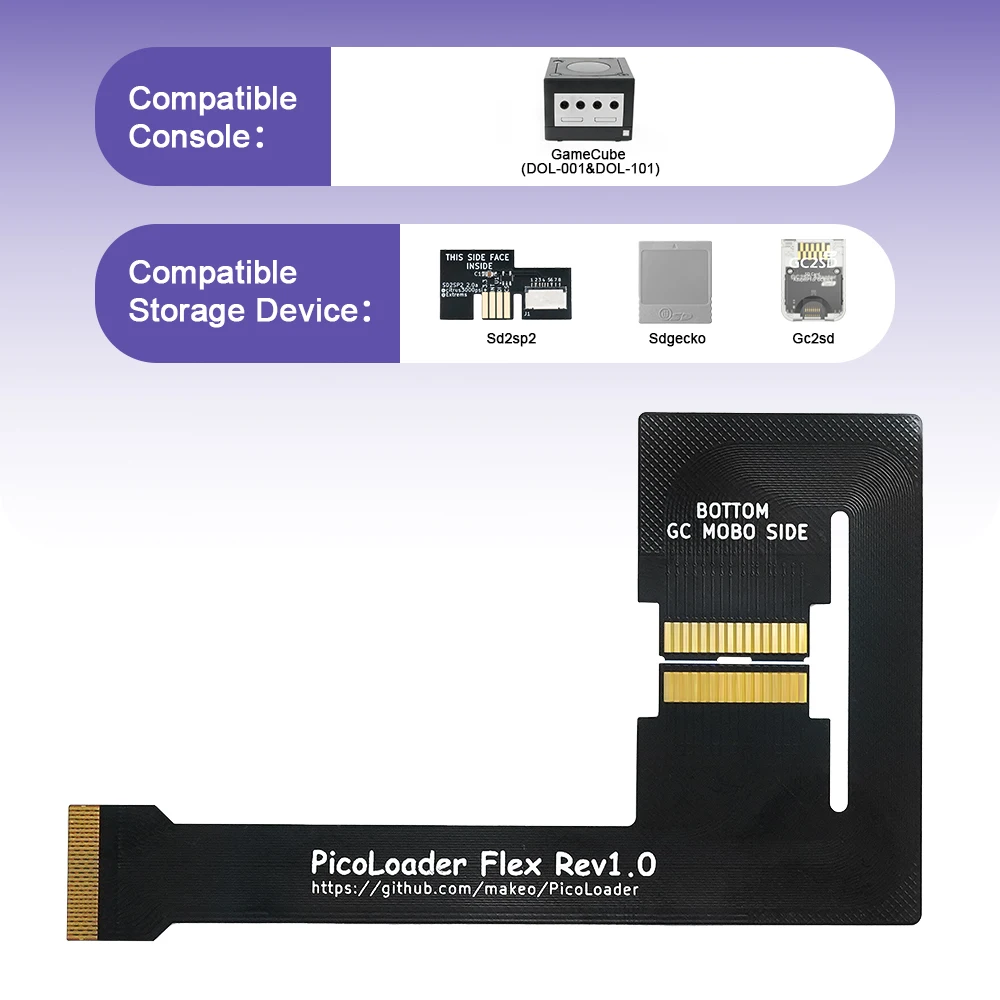 RetroScaler PicoLoader V1.0 Cable flexible Diseño sin soldadura Compatible con SD2SP2 GC2SD SDGecko para consola de juegos GameCube