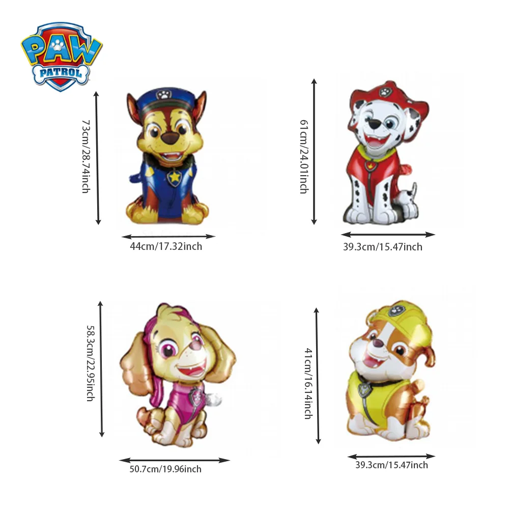 4PCS PAW Patrol Officially Licensed Balloon Set Cute Cartoon Style Decoration Carnival Party Photo Props Party Supplies