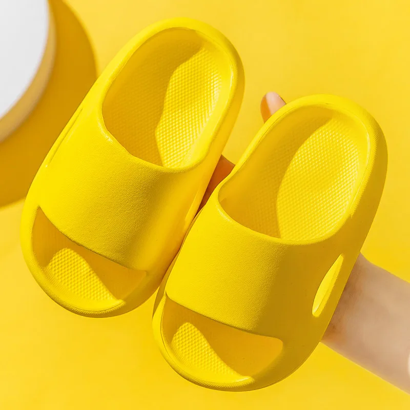 Children's Slippers Summer Thick Sole Boys Girls Home Shoes Solid Color Anti Slip Bathroom Slipper Comfortable Indoor Kids Shoes