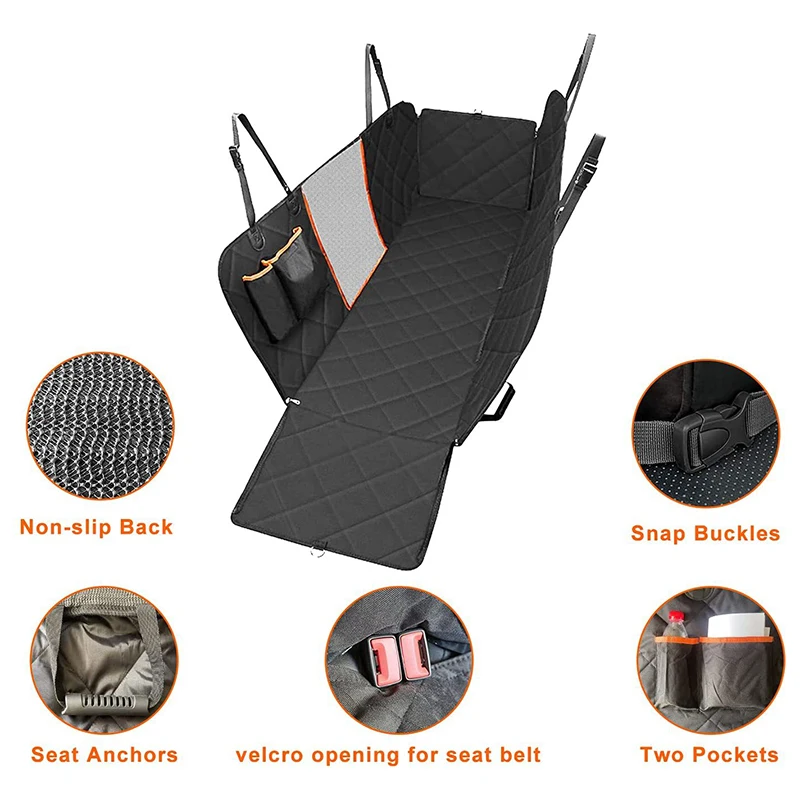 SEAMETAL Rear Seat Car Seat Covers For Pets Interior Oxford Cloth Dog Seats Cover Protector Four Seasons Dog Seat Cushion Cargo