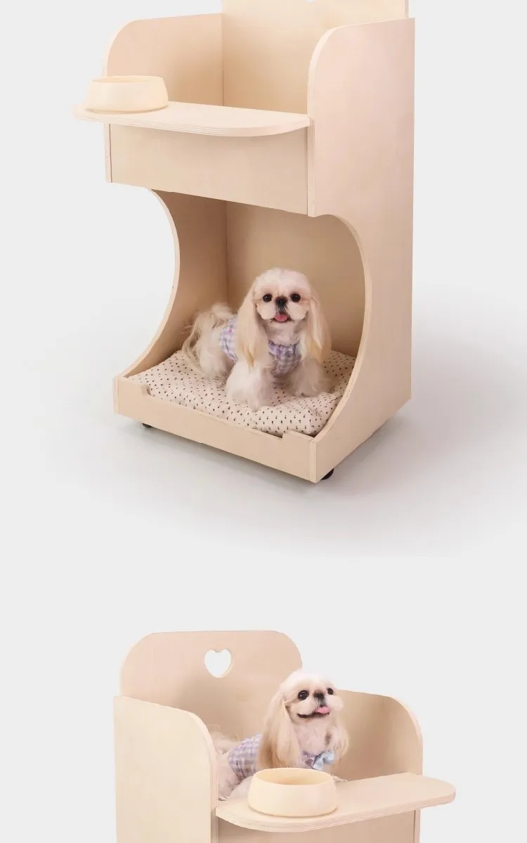 ペット用ダイニングカー 猫と犬用 移動式ダイニングテーブル 椅子 ダブルペット家具