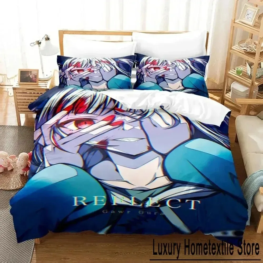 

Gawr Gura Reflect Fanart holoMyth Bedding Set Duvet Cover Bed Set Quilt Cover Pillowcase Comforter king Queen Size Boys Adult