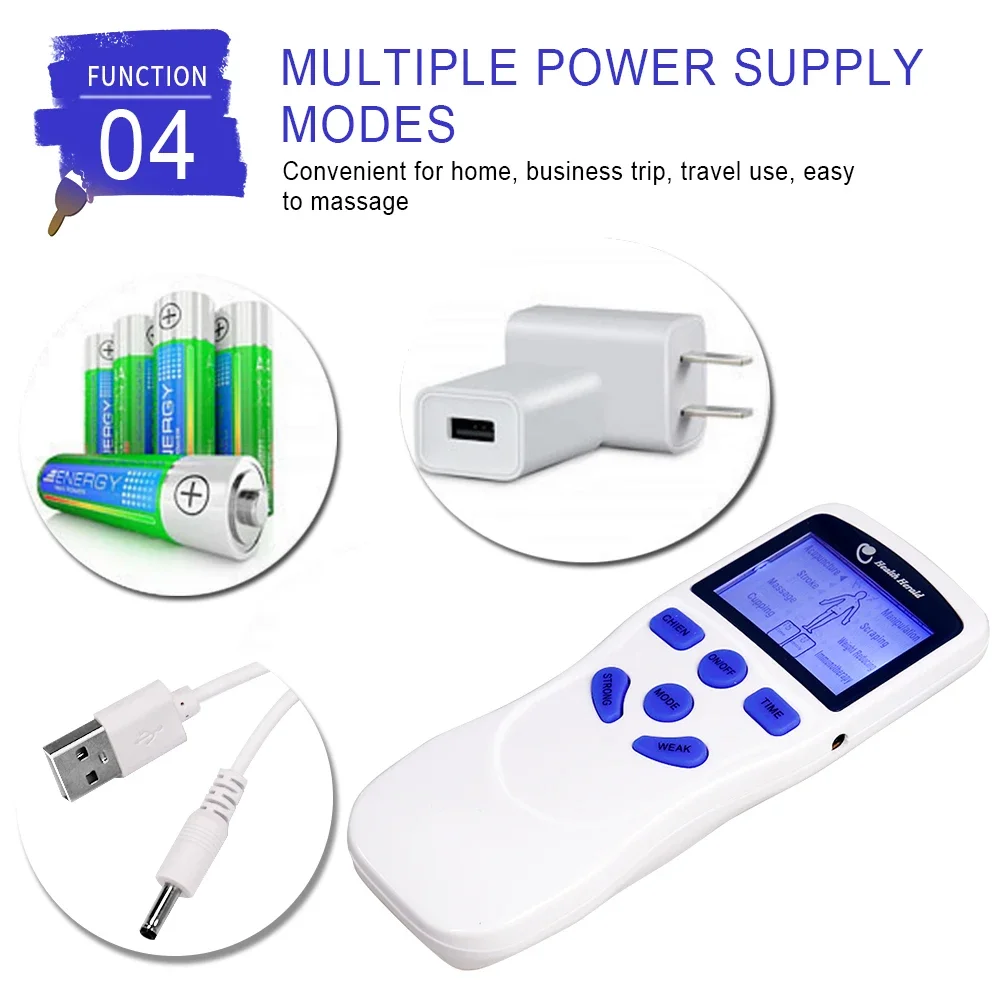8-Modus Elektrischer EMS Muskelstimulator Akupunktur TENS Elektrostimulations-Massagegerät Digitaler Massage-Impuls Elektrostimulator – Detail 13
